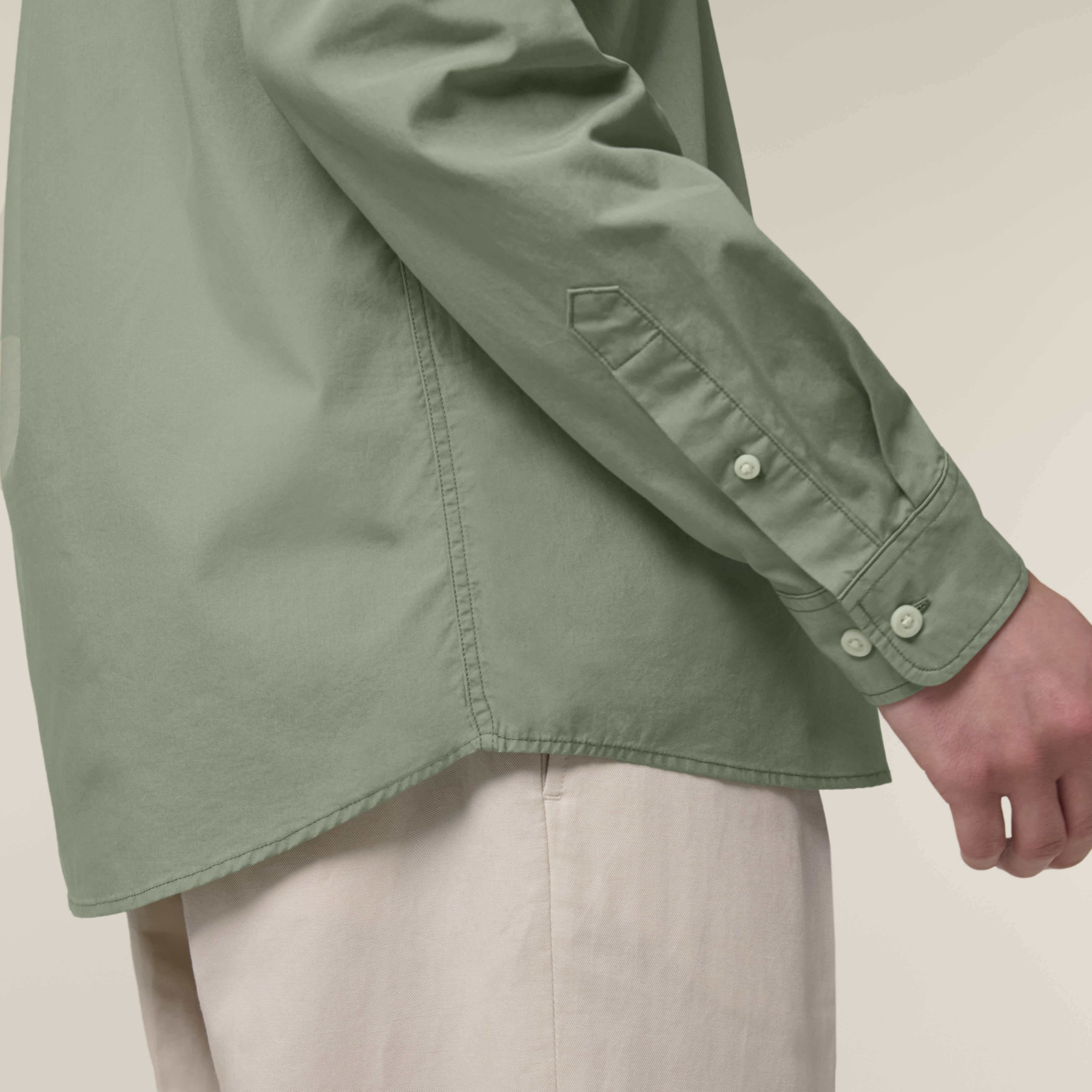 Stanley Styler Shirt Soft Khaki Studio Front Detail 2