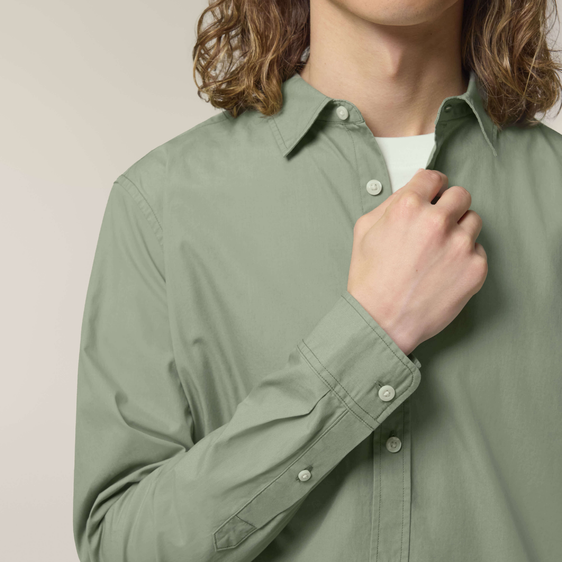 Stanley Styler Shirt Soft Khaki Studio Front Detail 0